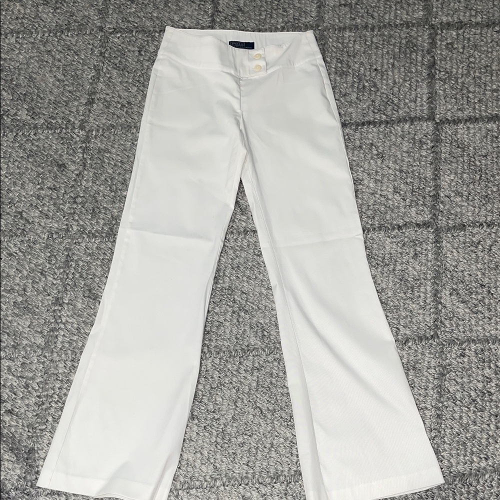 Polo by Ralph Lauren White Stretch Flare Pants